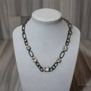 Gunmetal & Bling Necklace