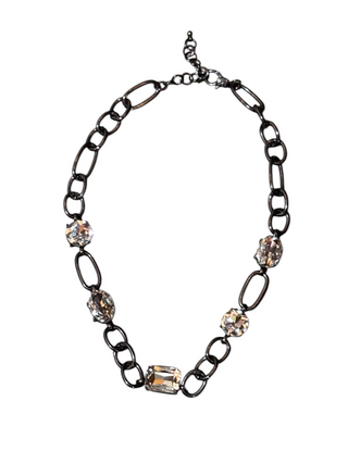 Gunmetal & Bling Necklace