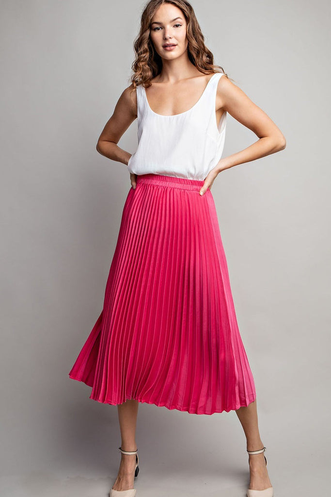 Hot Pink Midi Skirt