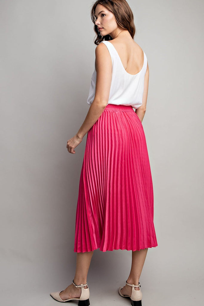 Hot Pink Midi Skirt