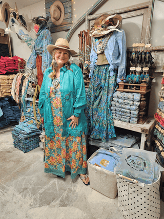 RB Teal Floral Dress