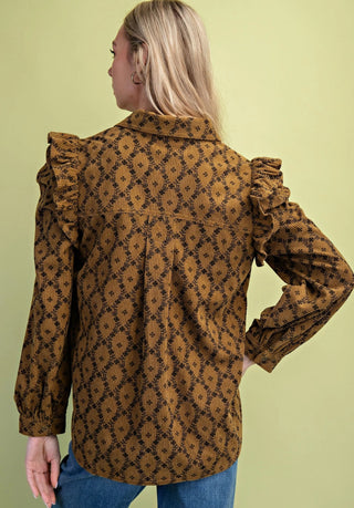 Ruffled Corduroy Shirt