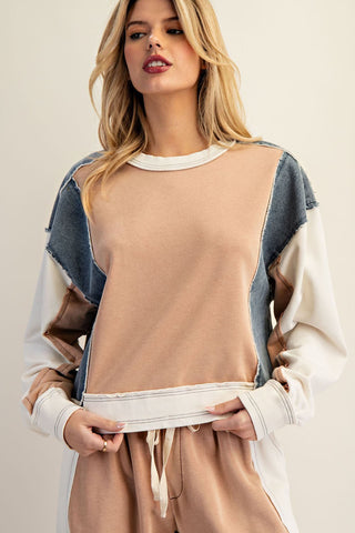 Cinnamon Color Block Top