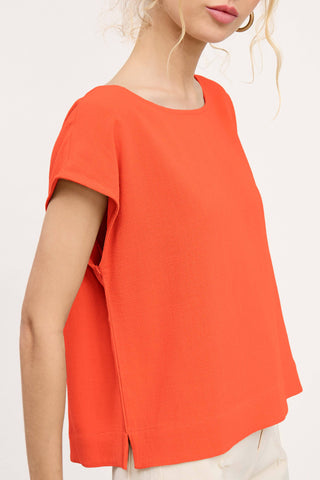 Tangerine Linen Top