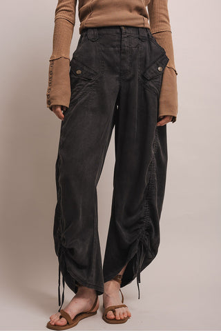 Black Cargo Ruched Pants