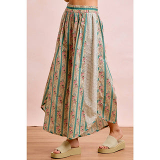 Floral Eyelet Wide Leg Pants