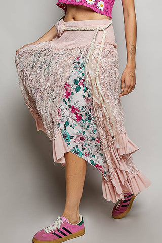 Ruffle Layered Lace Skirt