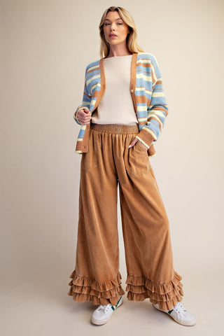 Ruffled Bottom Corduroy Pants