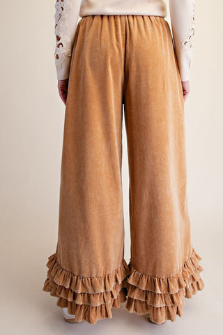 Ruffled Bottom Corduroy Pants