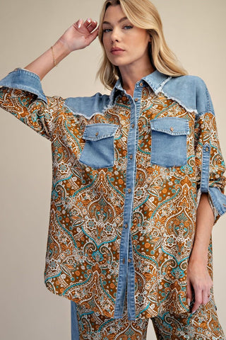 Denim & Paisley Button Down