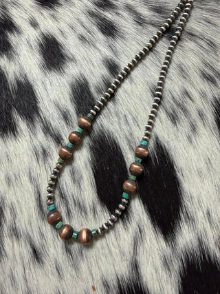 Sterling Pearls & Copper with Turquoise