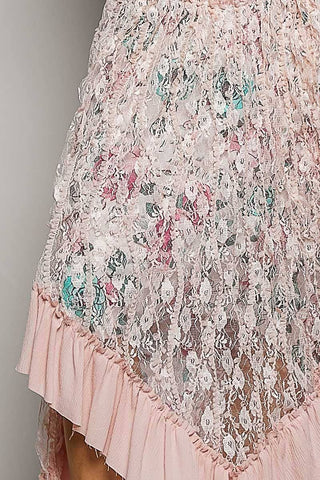 Ruffle Layered Lace Skirt