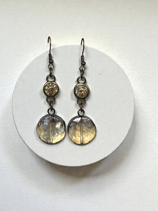 Rhinestone Earring with Round Drop