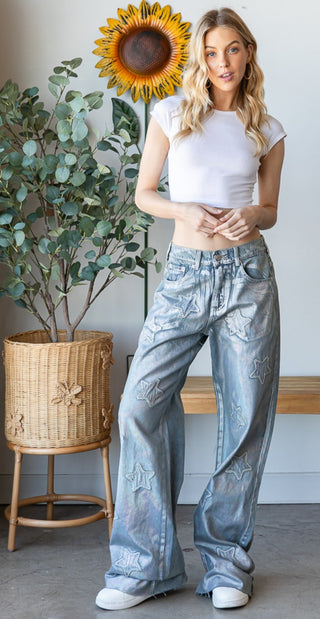 Foil Washed Star Jeans