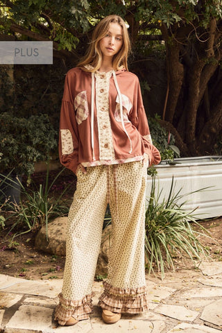 Vintage Floral & Ruffle Pant