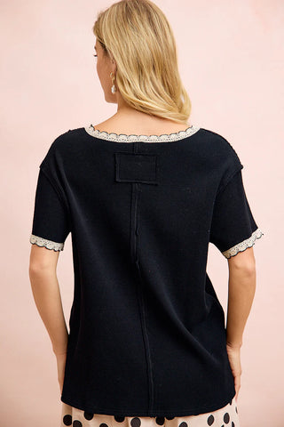 V-neck With Crochet