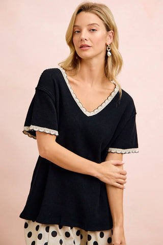 V-neck With Crochet