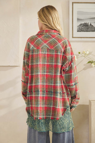 Washed Plaid Shacket